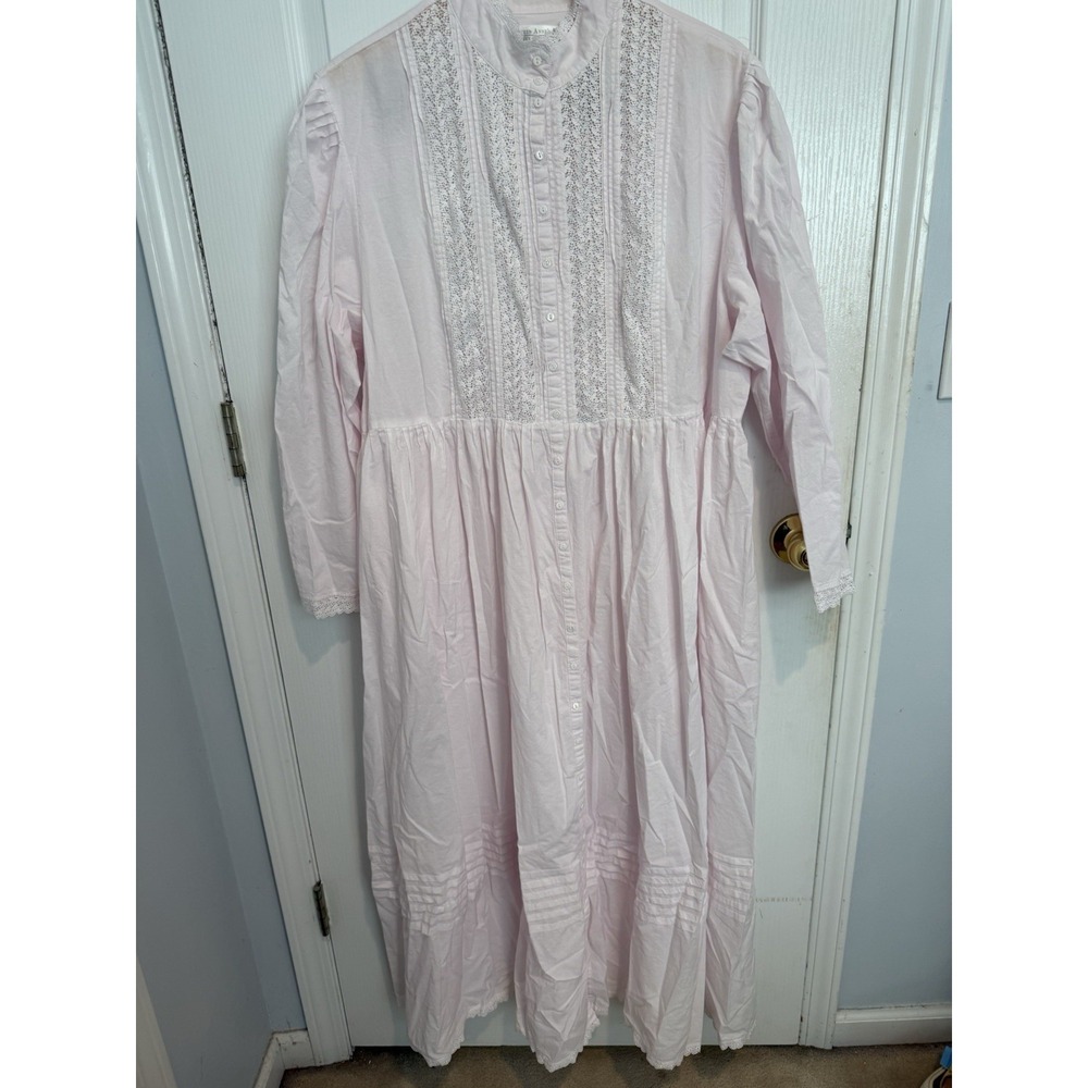 EILEEN WEST QUEEN ANNE'S LACE COUTURE Pink Gown Robe Victorian Dream Cotton 3x‎